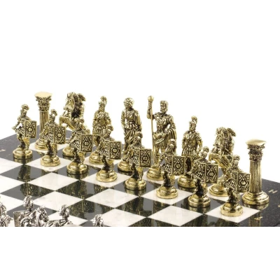 Шахматы подарочные Римские воины 44х44 см мрамор змеевик