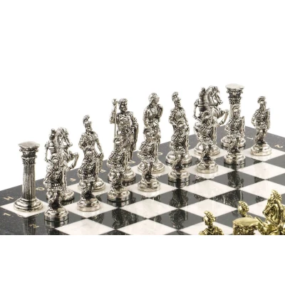 Шахматы подарочные Римские воины 44х44 см мрамор змеевик