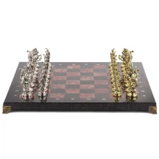 Шахматы сувенирные "Рыцари крестоносцы" 44х44 см из камня лемезит