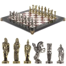 Шахматы подарочные "Александр Македонский" 36х36 см лемезит/мрамор