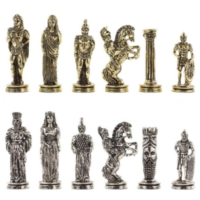 Шахматы настольные "Александр Македонский" доска 36х36 см из натурального камня фигуры металлические