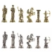Шахматы подарочные из камня змеевик с металлическими фигурами Римские лучники 28 см