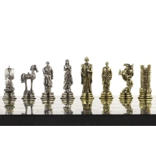 Шахматы каменные Троянская война 28 см змеевик