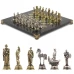 Шахматы каменные Троянская война 28 см змеевик
