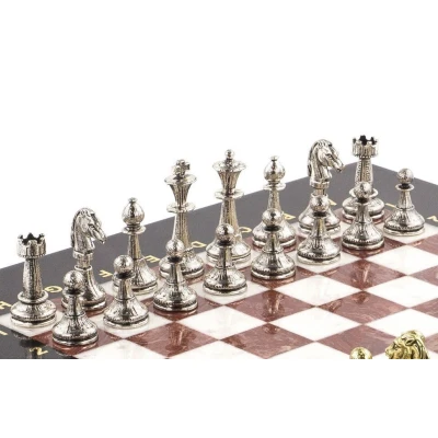 Шахматы Стаунтон каменные лемезит мрамор 28 см