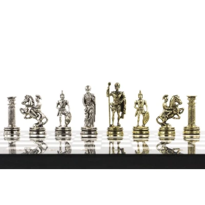 Шахматы каменные подарочные Римские войны 28 см мрамор