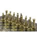 Шахматы "Рыцари" доска 28х28 см камень змеевик фигуры металлические