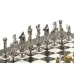 Шахматы подарочные из камня мрамор, змеевик Посейдон 32 см