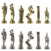 Шахматы подарочные из камня Греко Римская война 32 см мрамор змеевик