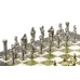 Шахматы подарочные из камня Греко Римская война 32 см мрамор змеевик