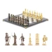 Шахматы подарочные Спарта из камня мрамор и змеевик фигуры бронзовые доска 40 см