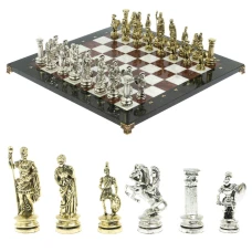 Шахматы сувенирные "Древний Рим" из камня мрамор и лемезит 44х44 см