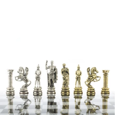 Шахматы подарочные "Древний Рим" доска 44х44 см мрамор