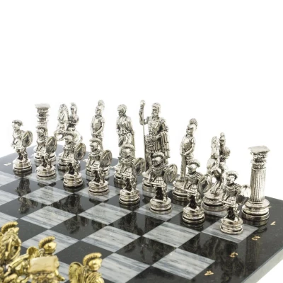 Шахматы подарочные "Древний Рим" доска 44х44 см мрамор