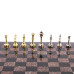 Шахматы подарочные каменные с металлическими фигурами Стаунтон 36 см лемезит