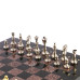 Шахматы подарочные каменные с металлическими фигурами Стаунтон 36 см лемезит