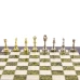 Шахматы подарочные каменные с металлическими фигурами Стаунтон 36 см змеевик