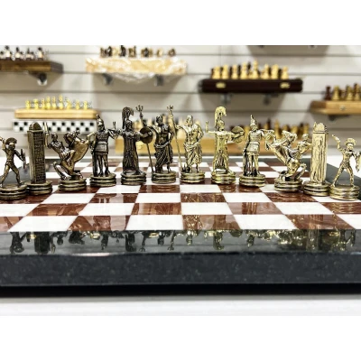 Шахматы каменные Греческая мифология 36х36 см