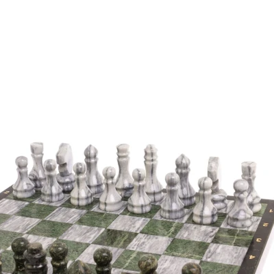 Шахматы нарды шашки каменные Герб РФ мрамор змеевик