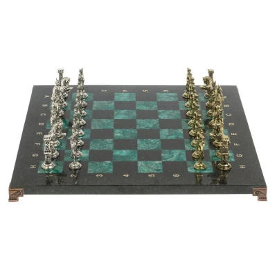 Шахматы каменные "Отечественная война 1812 г." 40 см шабровский змеевик