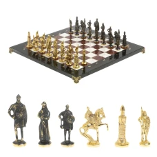 Шахматы "Русь" бронза доска 40х40 лемезит мрамор