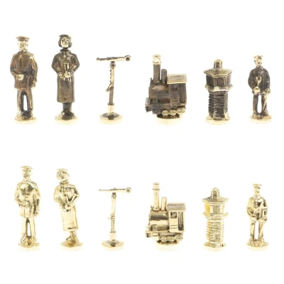 Шахматы подарочные каменные Русь 40 см мрамор змеевик