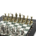 Шахматы подарочные "Римские лучники" 28х28 мрамор шабровский змеевик