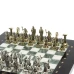 Шахматы подарочные "Римские лучники" 28х28 мрамор шабровский змеевик