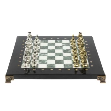 Шахматы подарочные Стаунтон мрамор змеевик 28 см