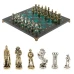Шахматы каменные подарочные "Рыцари" доска 36х36 шабровский змеевик
