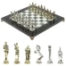Шахматы "Греко-Римская война" 32х32 см из змеевика и мрамора