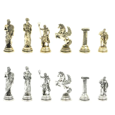 Шахматы подарочные Подвиги Геракла 28 см из мрамора и змеевика