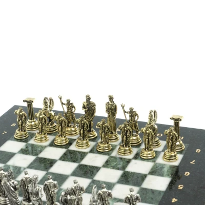 Шахматы подарочные Подвиги Геракла 28 см из мрамора и змеевика