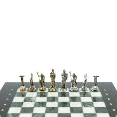 Шахматы подарочные Подвиги Геракла 28 см из мрамора и змеевика