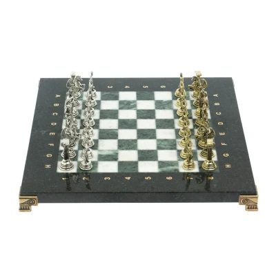 Шахматы подарочные Подвиги Геракла 28 см из мрамора и змеевика