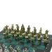 Шахматы "Рыцари крестоносцы" доска 44х44 см из змеевика
