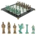 Шахматы подарочные "Александр Макендонский" фигуры бронза / патина мрамор змеевик 36