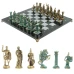 Шахматы "Римские войны" фигуры бронза / патина 44х44 см серый мрамор
