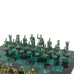 Шахматы "Римские войны" фигуры бронза / патина 44х44 см змеевик