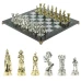 Шахматы подарочные "Средневековые рыцари" доска серый мрамор 44х44