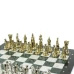 Шахматы "Средневековые рыцари" доска мрамор / змеевик 44х44