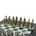 Шахматы "Римские легионеры" доска 32х32 мрамор шабровский змеевик