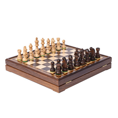 Шахматы деревянные Азарт в ларце из дуба подарочные с утяжелением