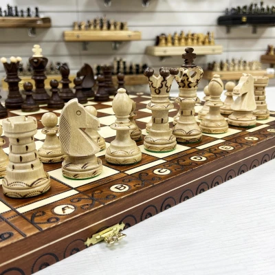 Шахматы подарочные деревянные Амбассадор большие 52 см