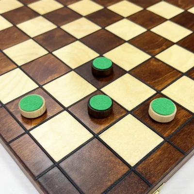 Шашки деревянные 64 клеточные с ячейками