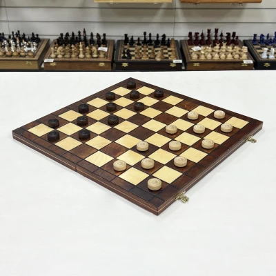 Шашки деревянные 64 клеточные с ячейками