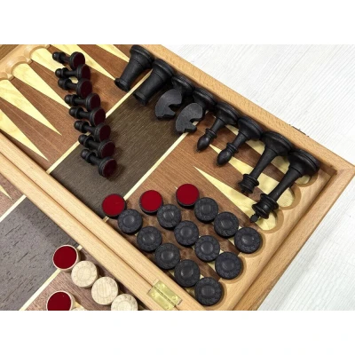 Шахматы нарды деревянные Турнирные красное дерево большие без утяжеления