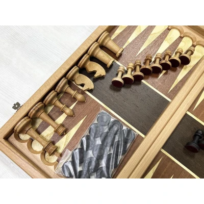 Шахматы нарды деревянные Турнирные красное дерево большие без утяжеления