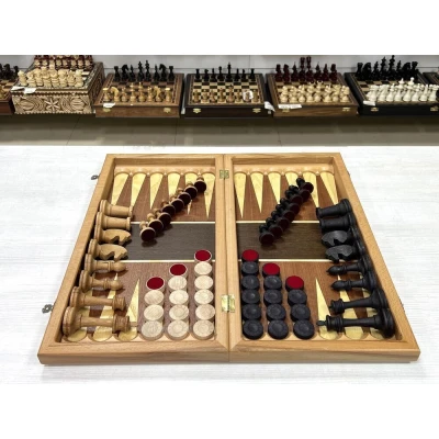 Шахматы нарды деревянные Турнирные красное дерево большие без утяжеления