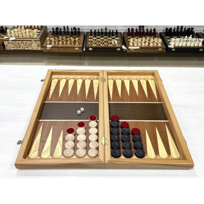 Шахматы нарды деревянные Турнирные красное дерево большие без утяжеления